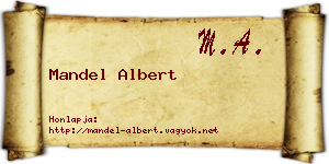 Mandel Albert névjegykártya