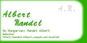 albert mandel business card